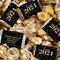 131 Pcs New Year's Eve Candy Party Favors Hershey's Miniatures and Gold Almond Kisses Chocolate by Just Candy (1.65 lbs) - Rainbow Confetti
